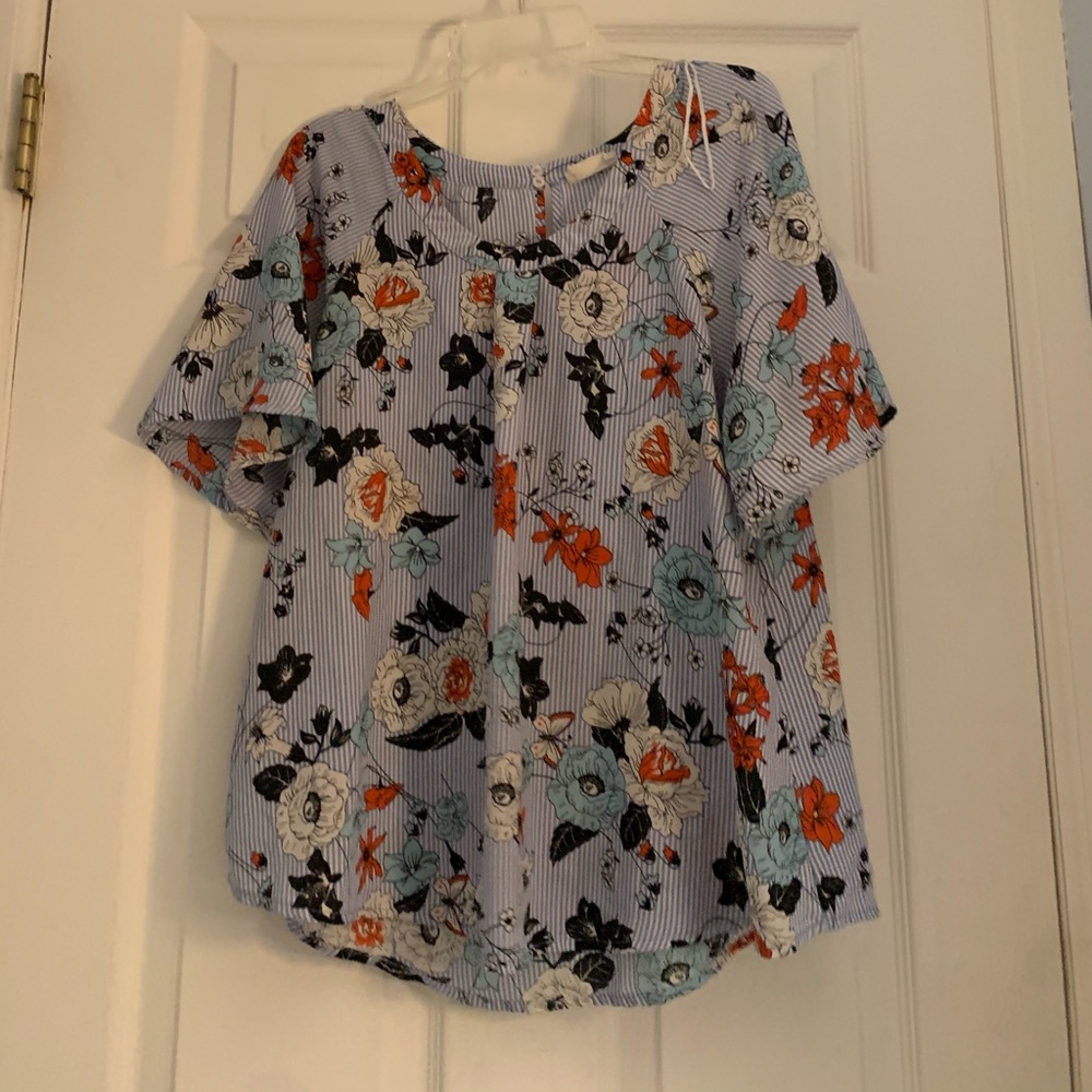 Blue Floral Dress Shirt